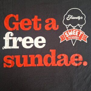 T Shirt Friendly's Ice Cream Sweet Rewards Get a Free Sundae Promo Size L Large